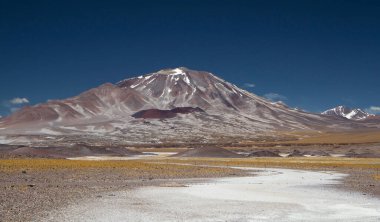 And Dağları 'ndaki volkanik manzara. Yazın Cordillera 'daki Incahuasi Yanardağı manzarası.