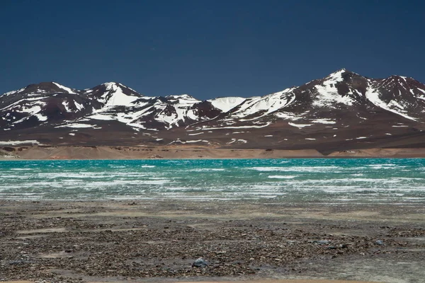 Alpenlandschap Panorama Uitzicht Het Turquoise Gletsjermeer Genaamd Green Lagoon Zeer — Stockfoto