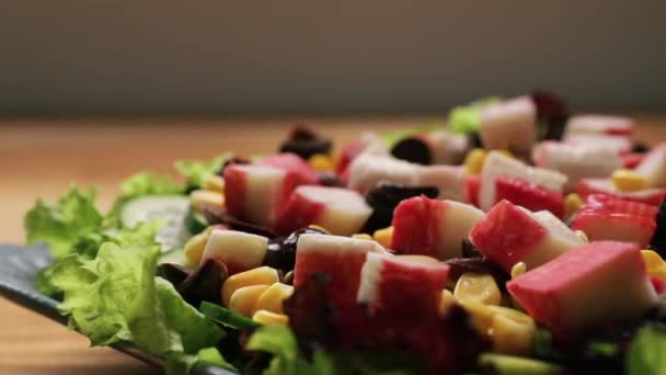 Gastronomie Gesunde Ernährung Und Ernährung Schwenken Sie Ein Frisches Gourmet — Stockvideo