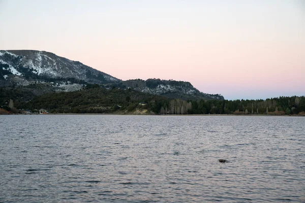Vista Las Montañas Lago Alumine Atardecer — Foto de Stock
