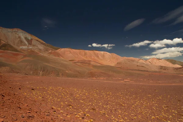 Wüstenlandschaft Hoch Den Anden Blick Auf Das Braune Land Und — Stockfoto