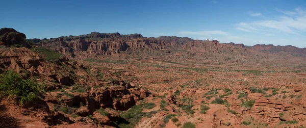 Paesaggio Deserto Vista Panoramica Del Deserto Rosso Arenaria Scogliere Montagne — Foto Stock