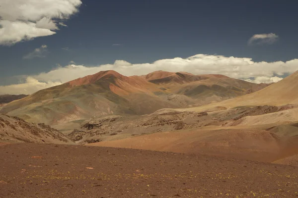 Paisagem Deserto Alto Cordilheira Dos Andes Vista Terra Marrom Dunas — Fotografia de Stock