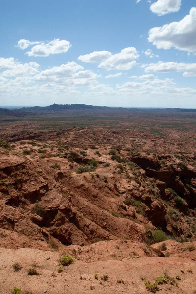 Крутой Каньон Вид Красную Пустыню Скалы Оранжевые Песчаники Скалистые Горы — стоковое фото