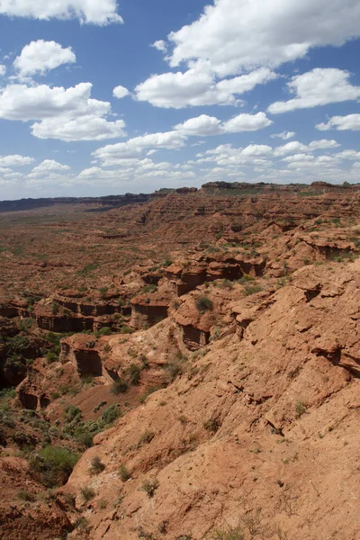Prehistoric Cliffs Sierra Las Quijadas National Park Arid Desert Landscape — Stock Photo, Image