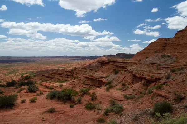 Red Canyon Panorama View Arid Desert Sandstone Rocky Cliffs Mountains — Stock Photo, Image