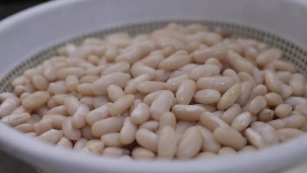 新鮮な沸騰した腎臓豆のクローズアップビュー — ストック動画