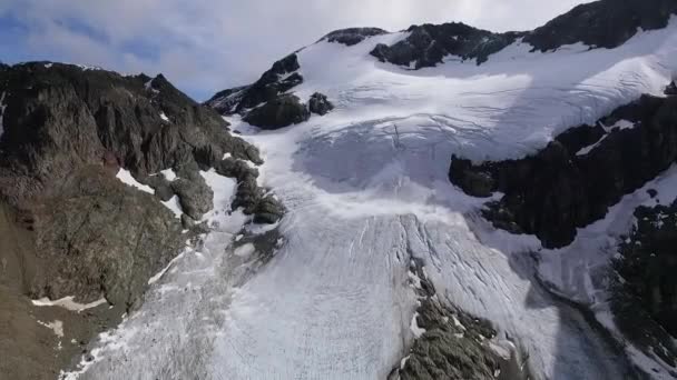Vue Aérienne Glacier Vinciguerra Sommet Des Montagnes Rocheuses — Video