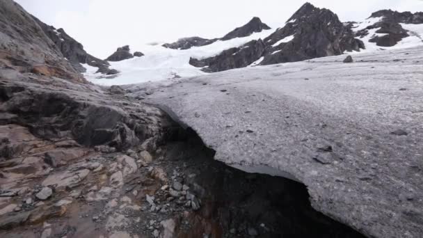 Paisaje Alpino Vista Del Glaciar Vinciguerra Ushuaia Tierra Del Fuego — Vídeos de Stock