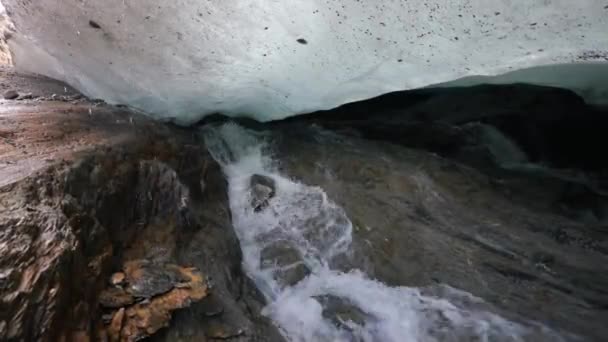 Glaciär Vinciguerra Underjordisk Flod Och Glaciärgrotta — Stockvideo