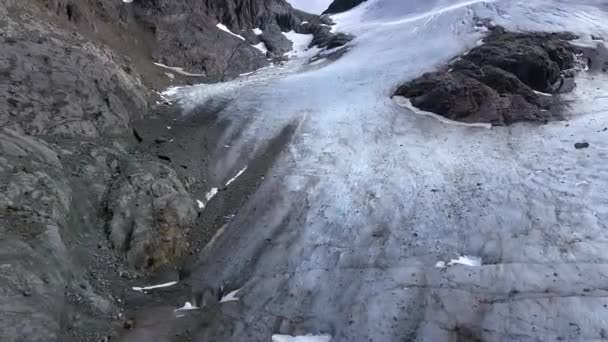 Альпийский Пейзаж Экология Вид Воздуха Ледник Vinciguerra Ushuaia Tierra Del — стоковое видео