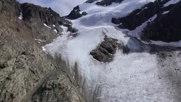 Vista Aérea Del Glaciar Vinciguerra Campo Hielo Pico Montaña Ushuaia — Vídeo de stock