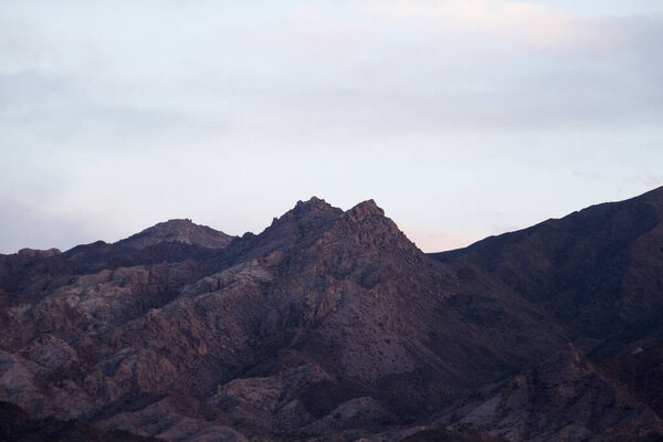 View of the purple hills at sunset