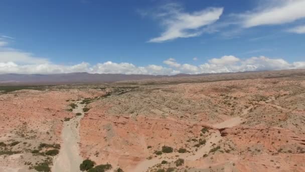 Luftaufnahme Der Trockenen Wüste Einem Sonnigen Tag Blick Auf Die — Stockvideo