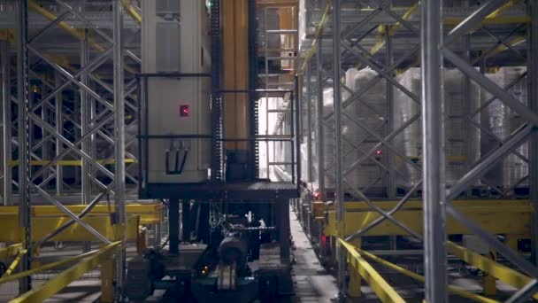Cámara Refrigeración Industrial Tecnología Robotización Vista Almacén Refrigeración Autónomo Que — Vídeo de stock
