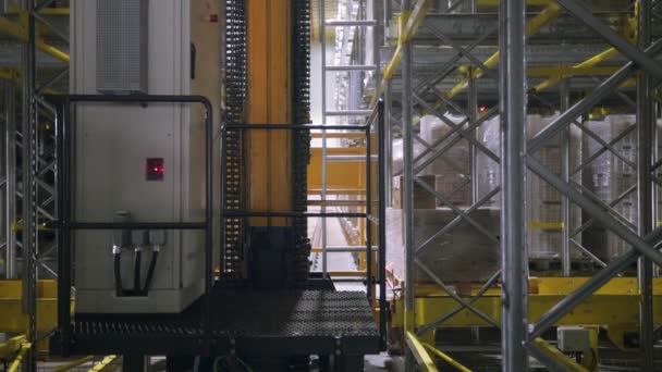 産業冷凍室について 技術とロボット化 低温で食品やその他の商品を保管する自律冷却倉庫の様子 — ストック動画