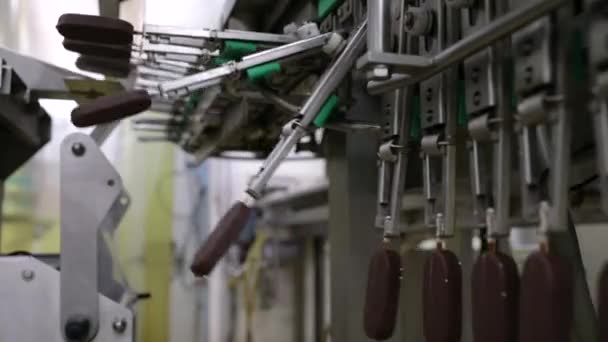 Fábrica Gelados Industriais Automação Tecnologia Negócio Produção Alimentos Vista Uma — Vídeo de Stock