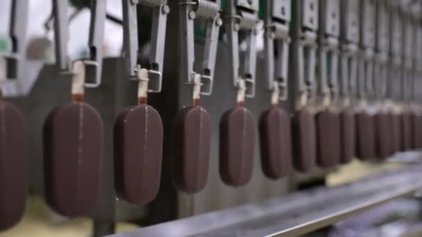 Industriell Glassfabrik Automatisering Och Teknik Livsmedelsproduktionen Utsikt Över Maskin Som — Stockvideo