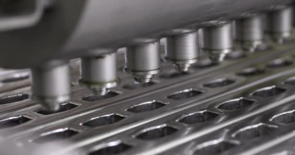 Processus Production Fabrication Crème Glacée Industrielle Technologie Automatisation Vue Rapprochée — Video