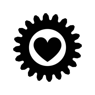 Kalbin içindeki vites, vektör çizimleri elementleri