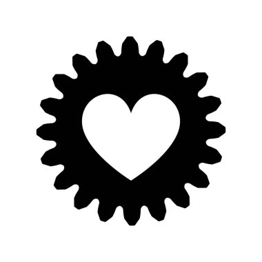 Kalbin içindeki vites, vektör çizimleri elementleri