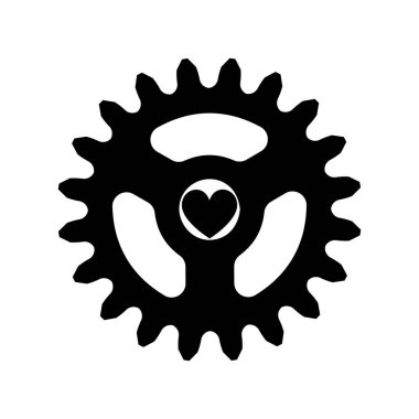 Kalbin içindeki vites, vektör çizimleri elementleri