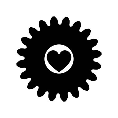 Kalbin içindeki vites, vektör çizimleri elementleri