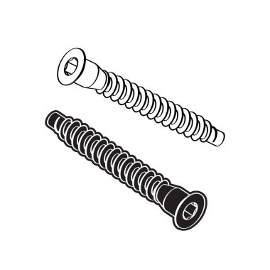 vida, hex soket ile baş, vektör illüstrasyon