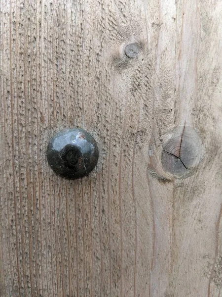 Dekorativní Hřebík Dřevěné Dveře — Stock fotografie