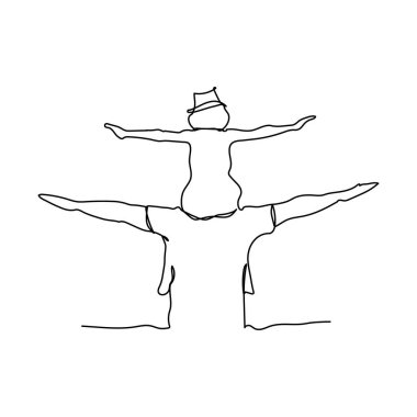 Baba ve çocuk sürekli çizgi çizerek eğleniyorlar. Baba ve çocuk el çizgisi sanatı ile uçuyorlar. baba ve çocuk yaz tatili sanatı. Mutlu Baba ve Çocuk çizgileri sanatı. Babalar Günü çizgisi.