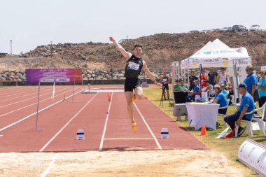 İstanbul, Türkiye - 13 Ağustos 2018: İstanbul atletizm dalında atletizm dalında yarışan atlet
