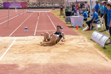 İstanbul, Türkiye - Haziran 25, 2017: Türk Atletizm Federasyonu Atletizm Federasyonu sırasında koşan tanımlanamayan sporcu