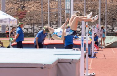 Odessa, Ukrayna - 26 Ağustos, 2017: Çocuk şampiyonası şampiyonası, sporcular Odessa. Çocuklar için spor oyunları için yarış