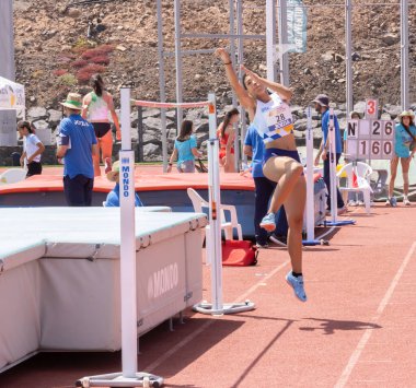 İstanbul, Türkiye - 23 Şubat, 2017: İstanbul 'da Balkan Atletizm' de koşan sporcu