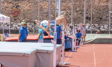 İstanbul, Türkiye - 23 Temmuz, 2017: Türk Atletizm Federasyonu 'nda atlet atletizm 202 iç saha atletizm şampiyonası