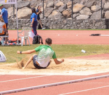 İstanbul, Türkiye - 21 Temmuz, 21. 0. 21: 28. Atletizm Şampiyonası 'nda koşan tanımlanamayan sporcu