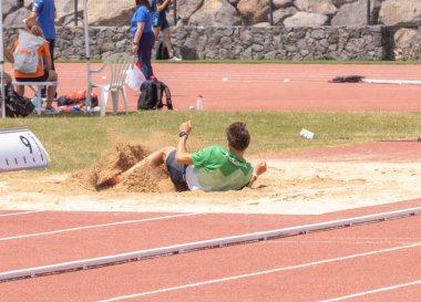 İstanbul, Türkiye - Ağustos 06, 218: Türkçe Türkçe U 2 federasyon eşik şampiyonasında tanımlanamayan atlet