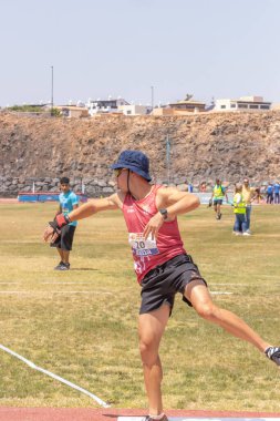 İstanbul, Türkiye - 13 Haziran 209: Balkan Atletizm Federasyonu 'nda koşan tanımlanamayan sporcu