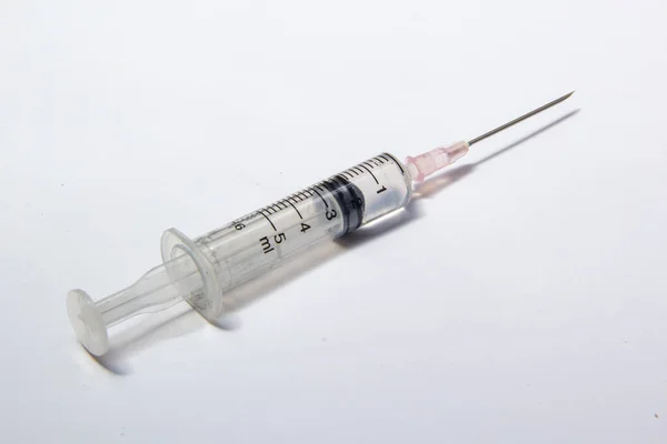 Syringe White Background — Stock Photo, Image