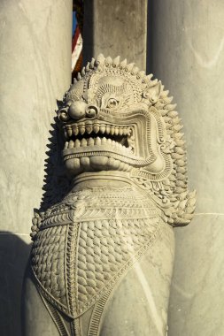 Bangkok, Tayland 'dan ünlü mermer tapınak Benchamabophit' in limon mermeri.