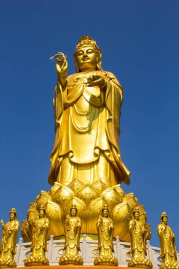 Kuan yin görüntü mavi gökyüzü buddha Çin sanatı