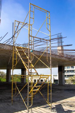 İskele yapı, Bina inşaat altında karşı yerleştirilir