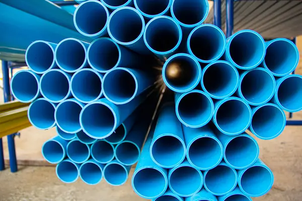 stock image Pvc pipe in water systems in construction