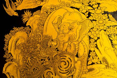 Duvar resimleri. Antik kraliyet tapınağı resmi