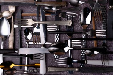 Arkaplan için çatal bıçak takımı