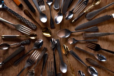 Arkaplan için çatal bıçak takımı