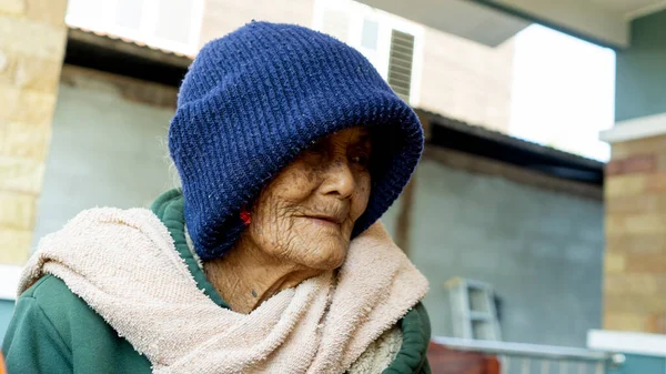 Gesicht Einer Alten Frau Alter Nahaufnahme Thailand — Stockfoto