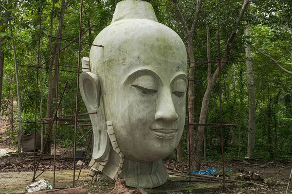 Статуя Будди Голова Обличчя Крупним Планом Архітектура Стародавня Скульптура Туризму — стокове фото