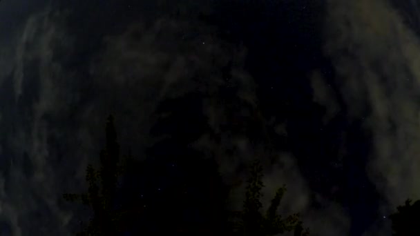 Nuvole Passano Vicino Alla Luna Venti Soffiano Durante Tempesta Dettagli — Video Stock