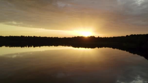 Hermosa Vista Del Lago Escénico Con Reflejo Agua Rodeado Bosque — Vídeo de stock